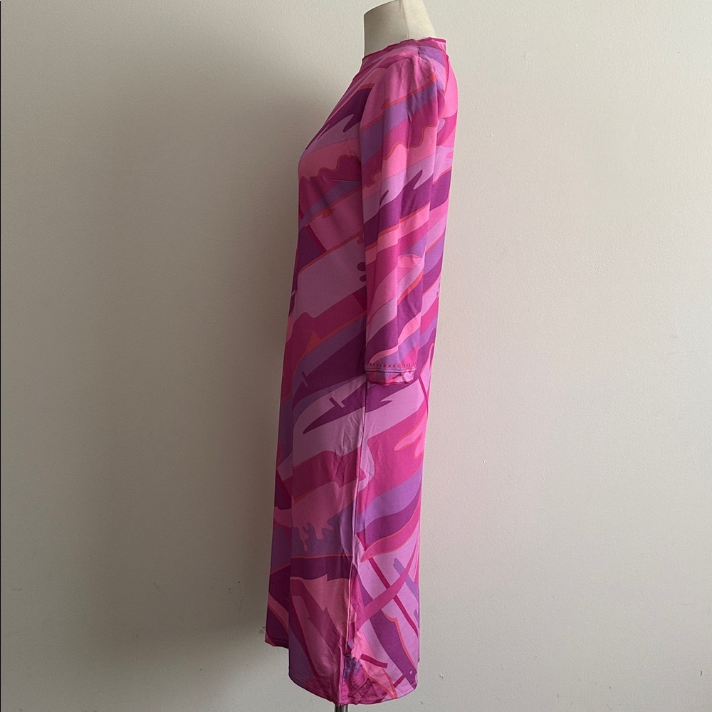 AVERADO BESSI Pucci-Esque Pink Ladies Who Lunch Cocktail SHIFT Dress sz Medium - Picture 7 of 8